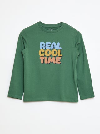 T-shirt met print en lange mouw