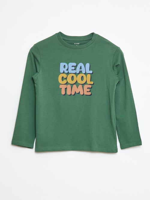 T-shirt met print en lange mouw - Kiabi
