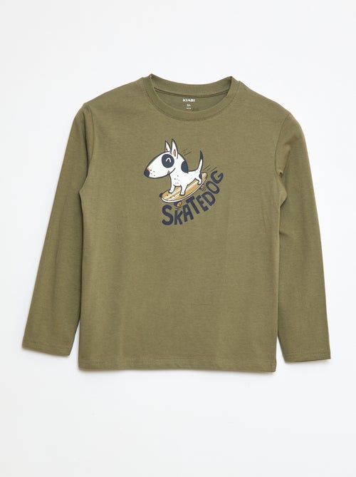 T-shirt met print en lange mouw - Kiabi