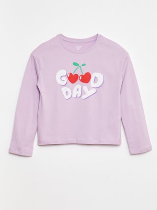 T-shirt met print en lange mouw