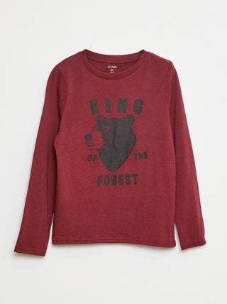 T-shirt met print en lange mouw