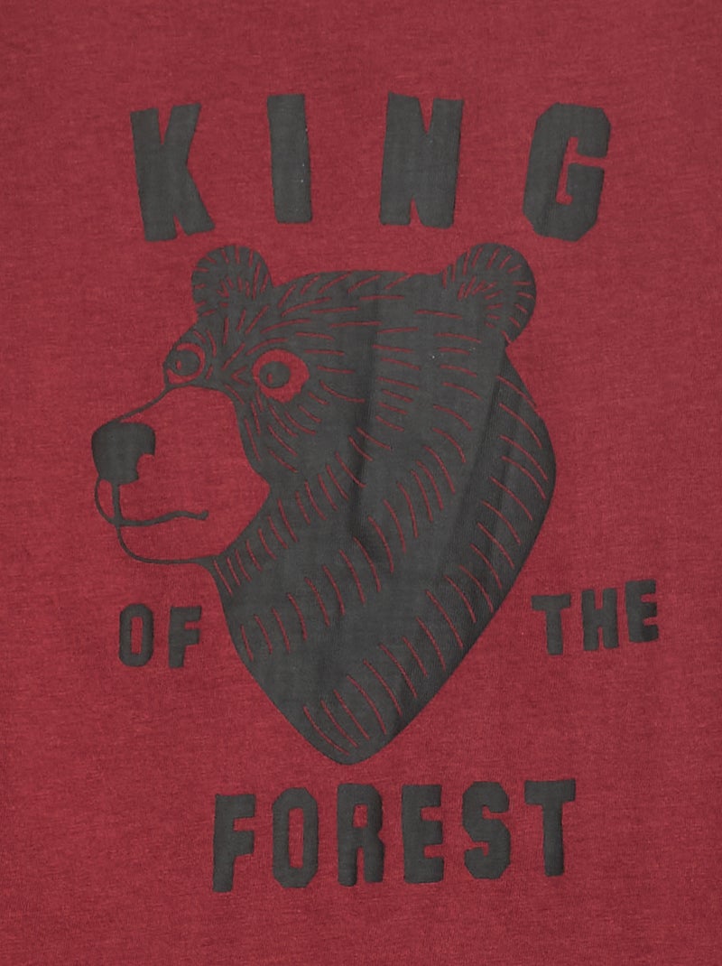 T-shirt met print en lange mouw Rood - Kiabi