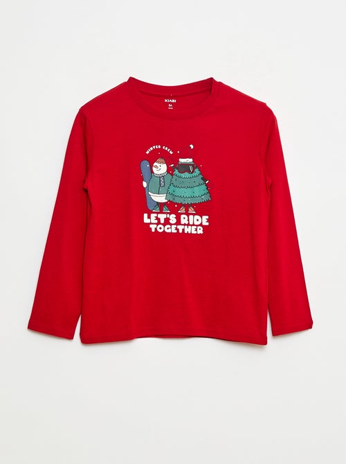 T-shirt met print en lange mouw - Kiabi