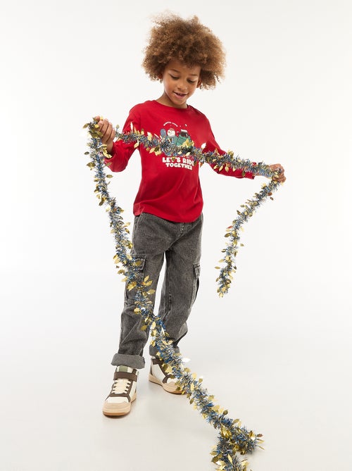 T-shirt met print en lange mouw - Kiabi