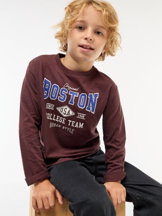 T-shirt met print en lange mouw