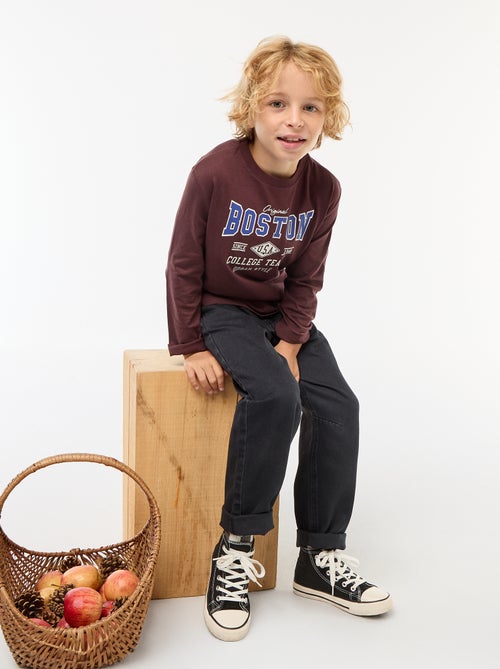 T-shirt met print en lange mouw - Kiabi