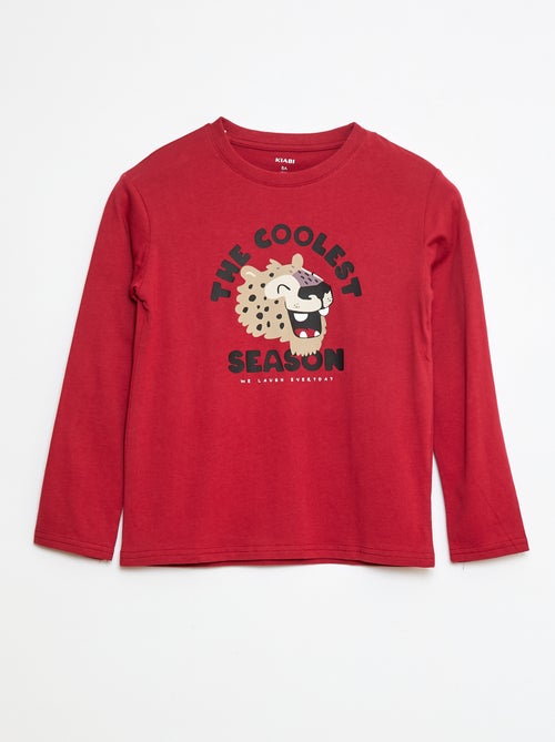 T-shirt met print en lange mouw - Kiabi
