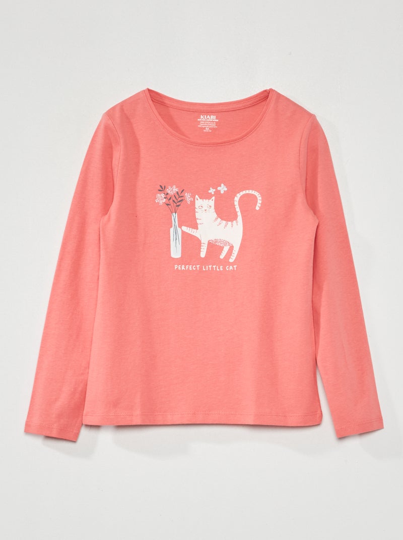 T-shirt met print en lange mouw ROSE - Kiabi
