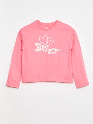 T-shirt met print en lange mouw
