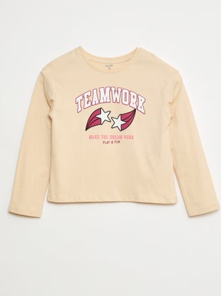 T-shirt met print en lange mouw