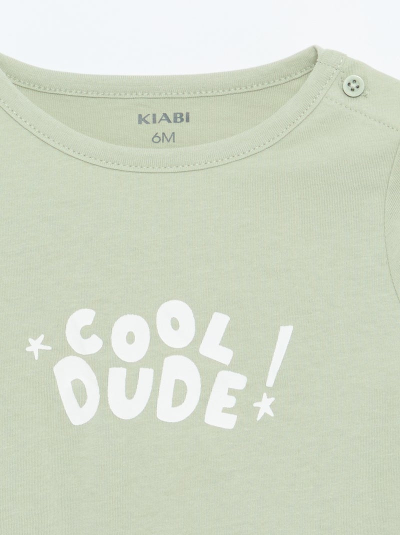 T-shirt met print en lange mouw Wit - Kiabi