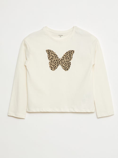 T-shirt met print en lange mouw - Kiabi