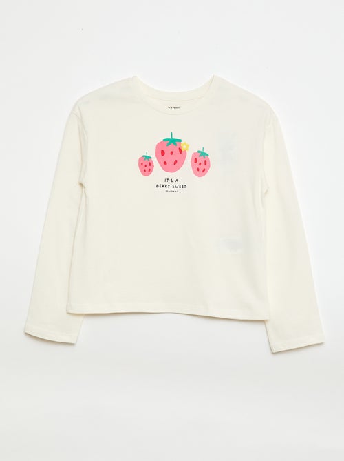 T-shirt met print en lange mouw - Kiabi