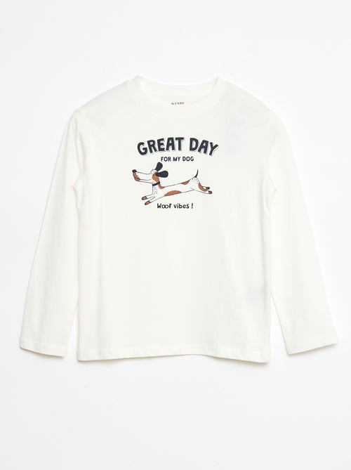 T-shirt met print en lange mouw - Kiabi