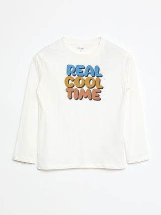 T-shirt met print en lange mouw