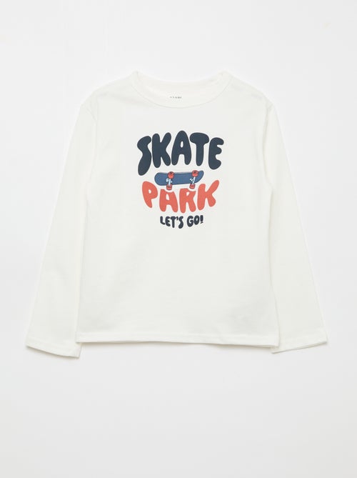 T-shirt met print en lange mouw - Kiabi