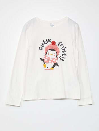 T-shirt met print en lange mouw - Kiabi
