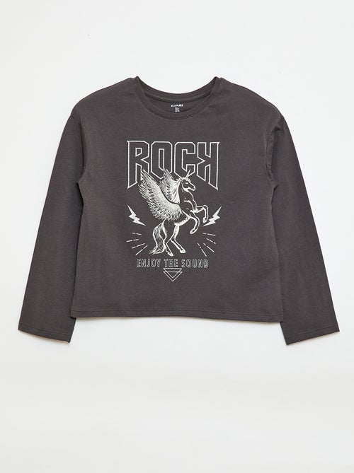 T-shirt met print en lange mouw - Kiabi