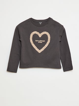 T-shirt met print en lange mouw