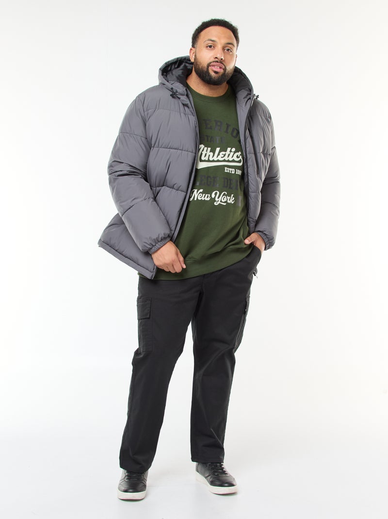 T-shirt met print en lange mouwen Kaki - Kiabi