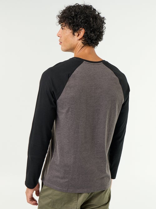 T-shirt met print en lange raglanmouwen - Kiabi
