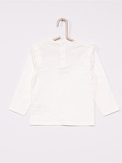 T-shirt met print en volants 'Ecodesign' - Kiabi