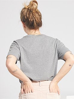 Damesmode maat 34-48 - T-shirt met print - Kiabi