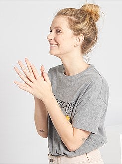 Damesmode maat 34-48 - T-shirt met print - Kiabi
