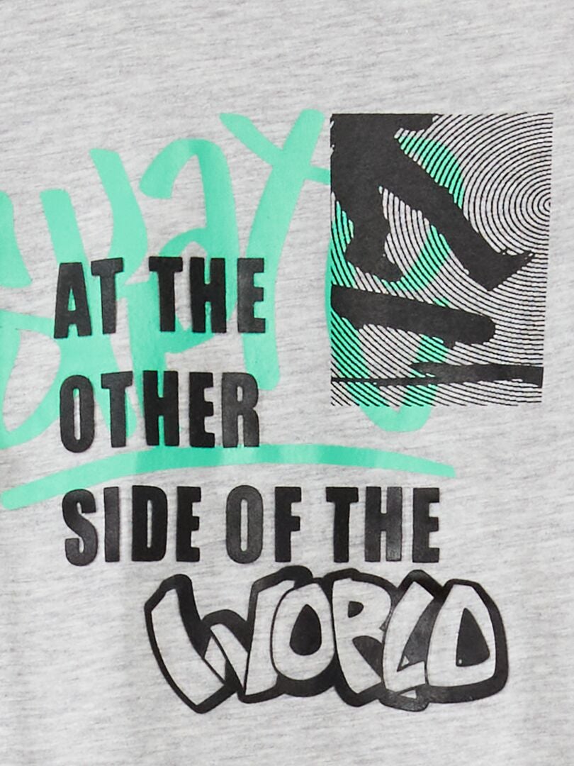 T-shirt met print GRIJS - Kiabi