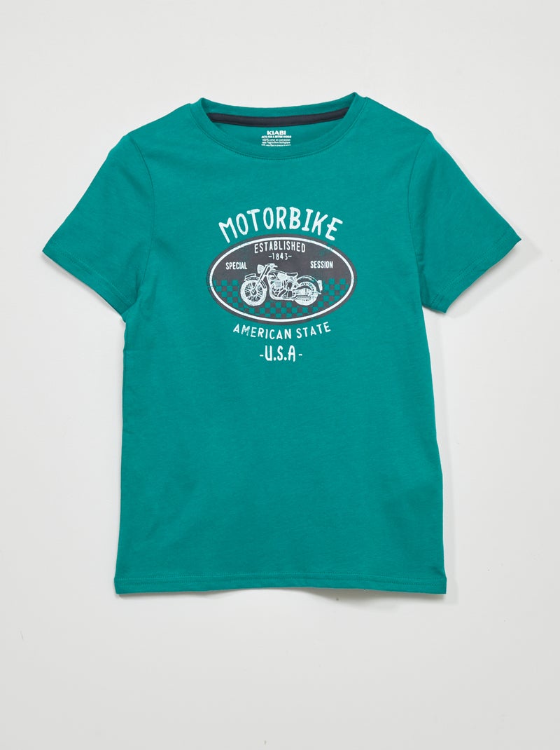 T-shirt met print GROEN - Kiabi