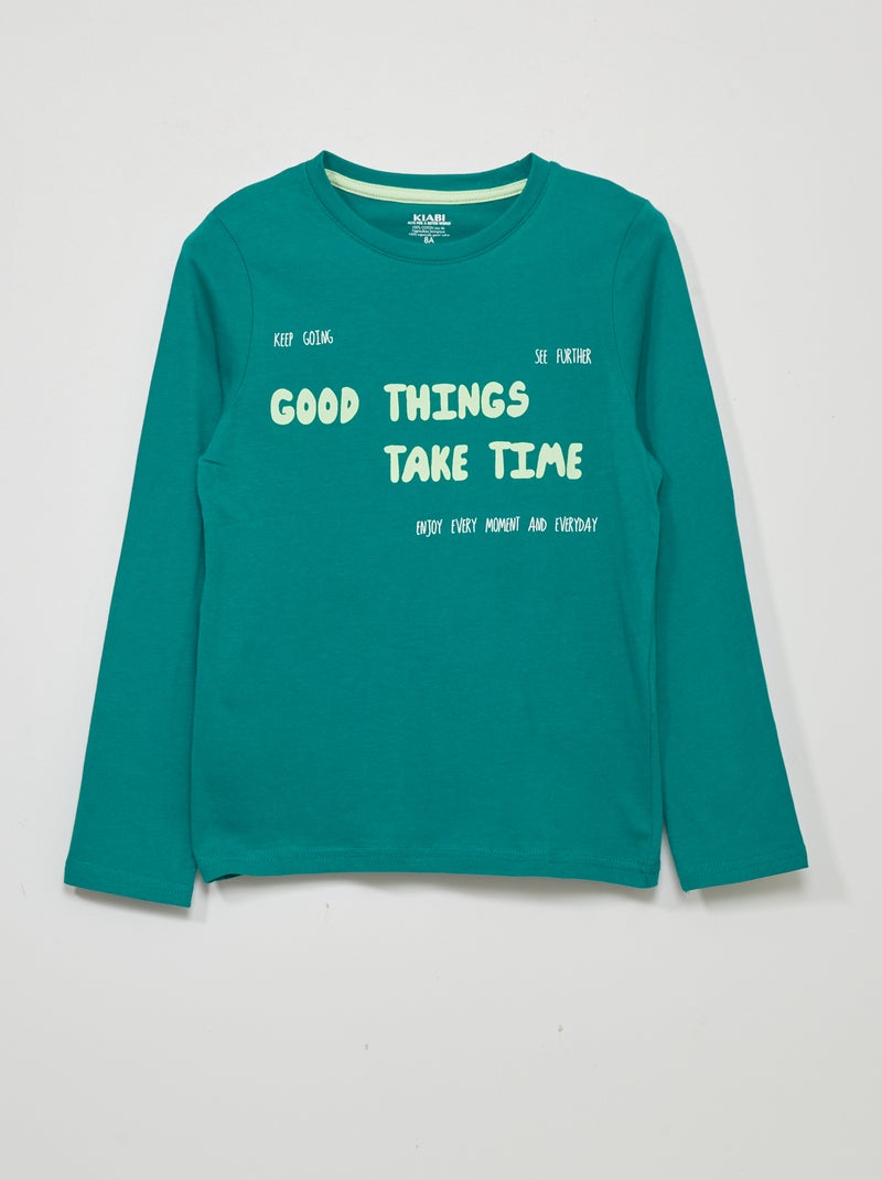 T-shirt met print GROEN - Kiabi