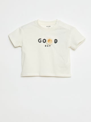 T-shirt met print in reliëf