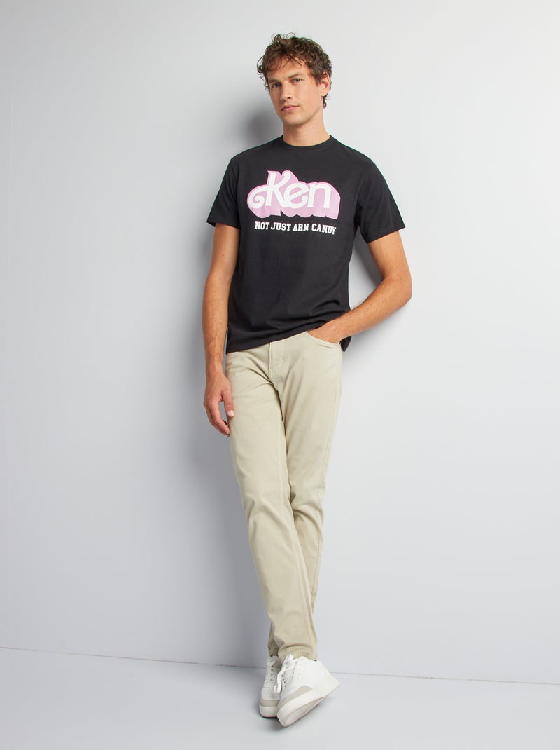 T-shirt met print 'Ken' 'Barbie' zwart - Kiabi