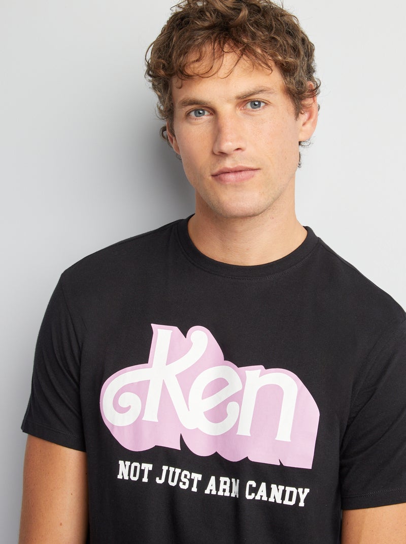 T-shirt met print 'Ken' 'Barbie' zwart - Kiabi