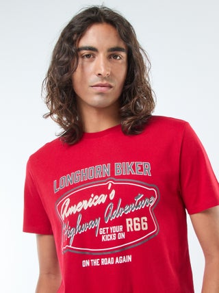 T-shirt met print, korte mouw en ronde hals