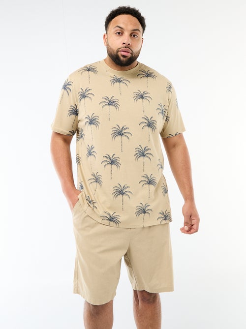 T-shirt met print, korte mouwen en ronde hals - Kiabi