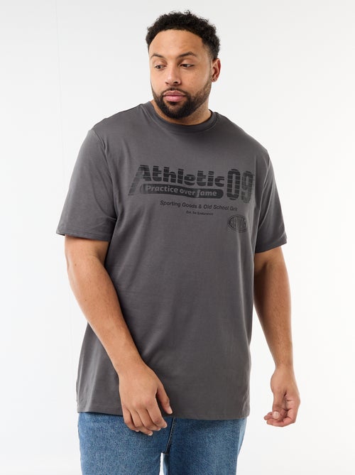 T-shirt met print, korte mouwen en ronde hals - Kiabi