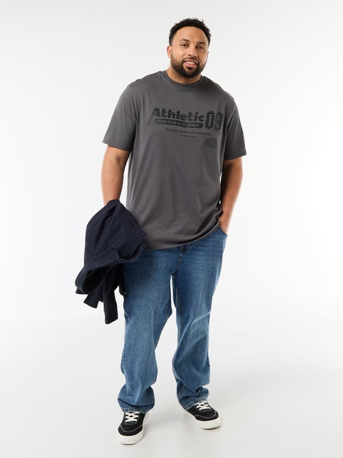 T-shirt met print, korte mouwen en ronde hals - Kiabi