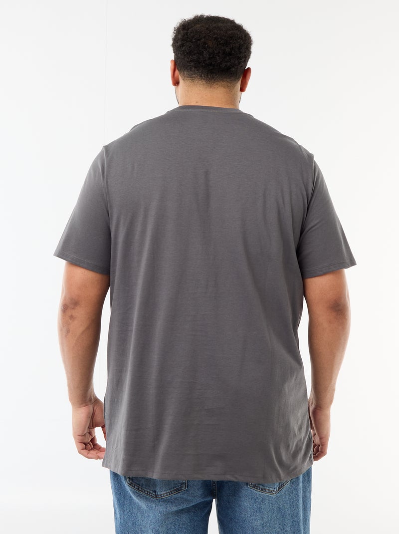 T-shirt met print, korte mouwen en ronde hals Grijs - Kiabi