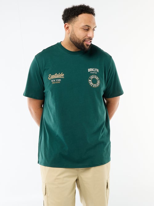 T-shirt met print, korte mouwen en ronde hals - Kiabi