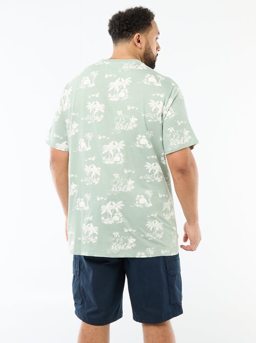 T-shirt met print, korte mouwen en ronde hals - Kiabi