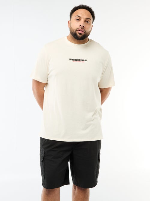 T-shirt met print, korte mouwen en ronde hals - Kiabi