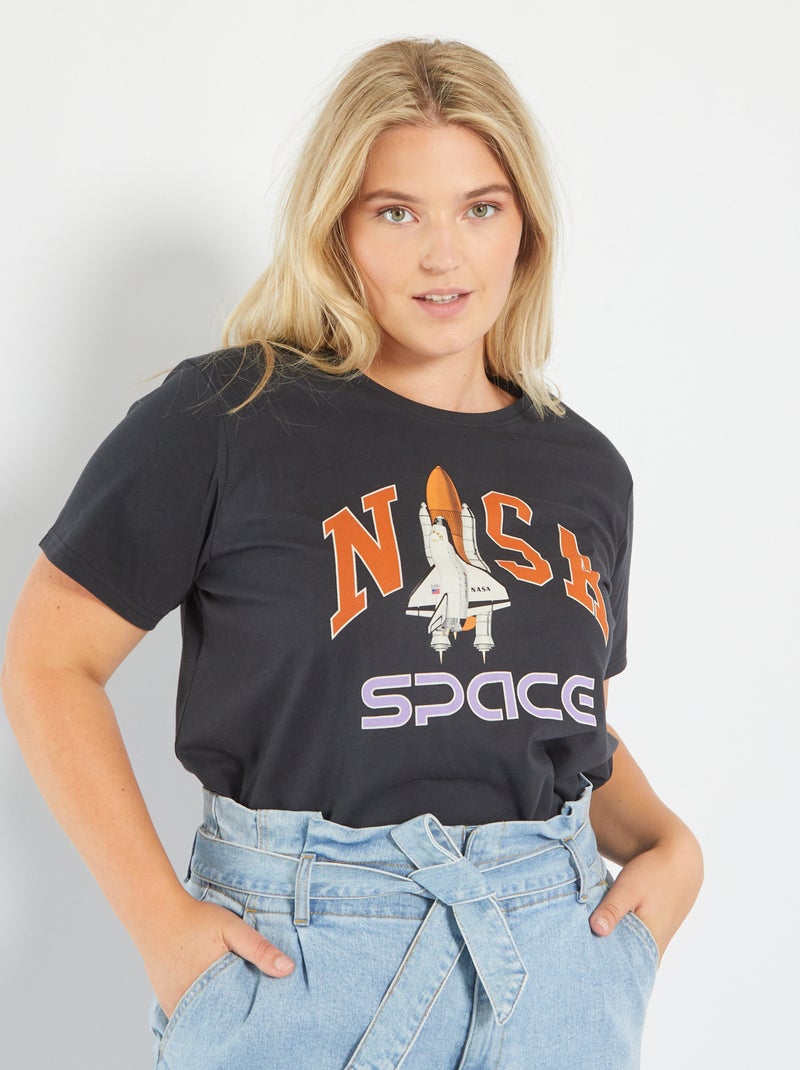 T-shirt met print 'NASA' GRIJS - Kiabi