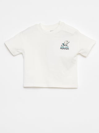 T-shirt met print op borst en rug