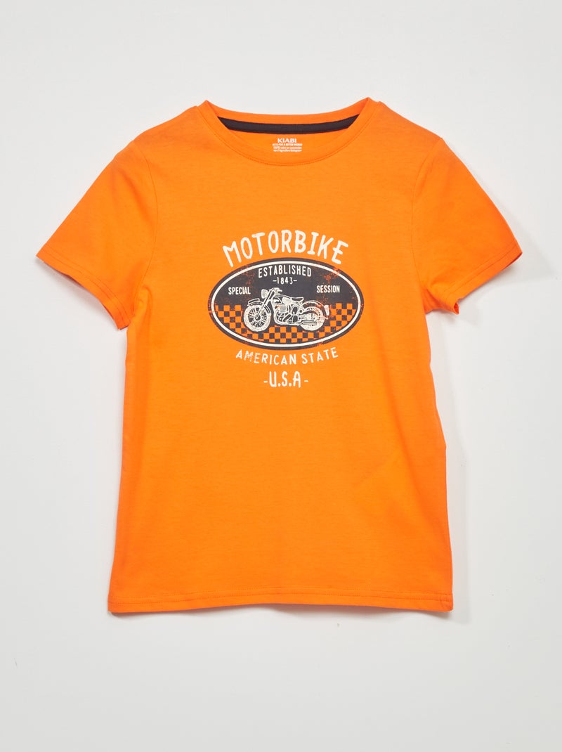 T-shirt met print ORANJE - Kiabi