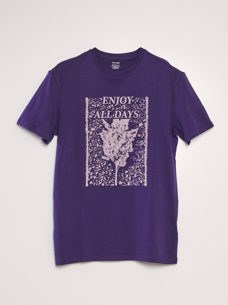 T-shirt met print PAARS - Kiabi