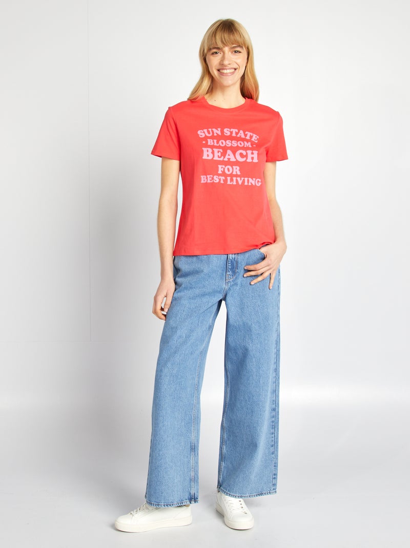 T-shirt met print ROOD - Kiabi