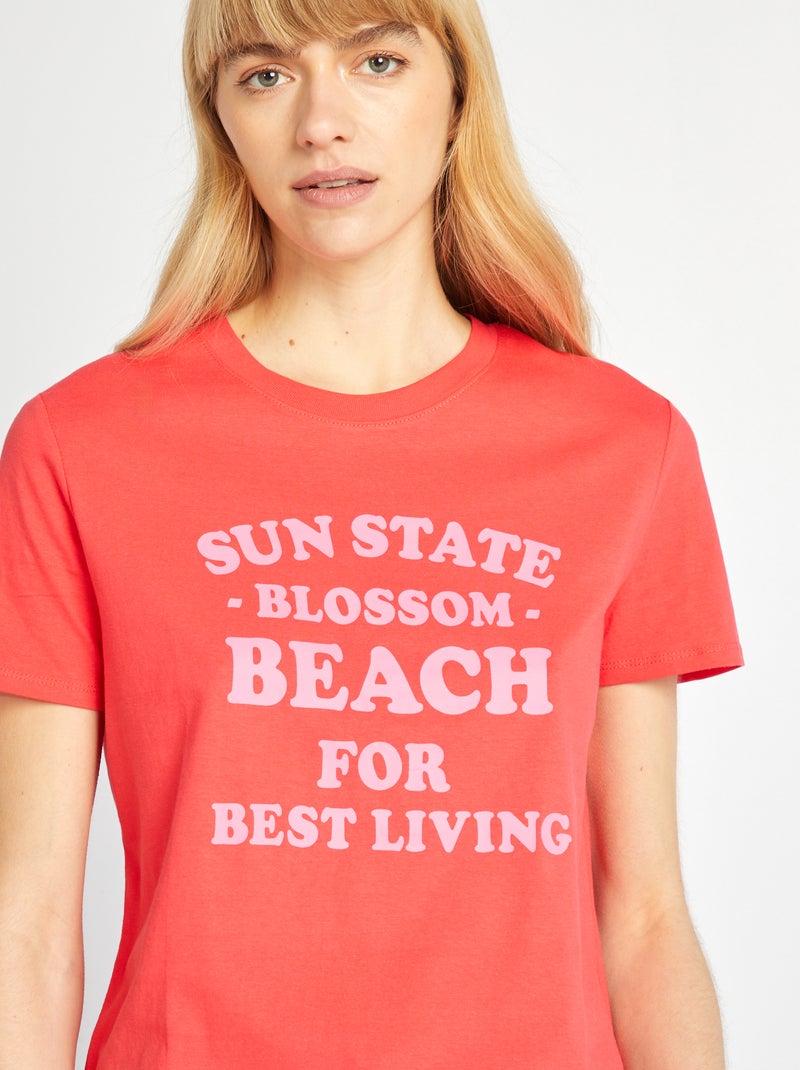 T-shirt met print ROOD - Kiabi