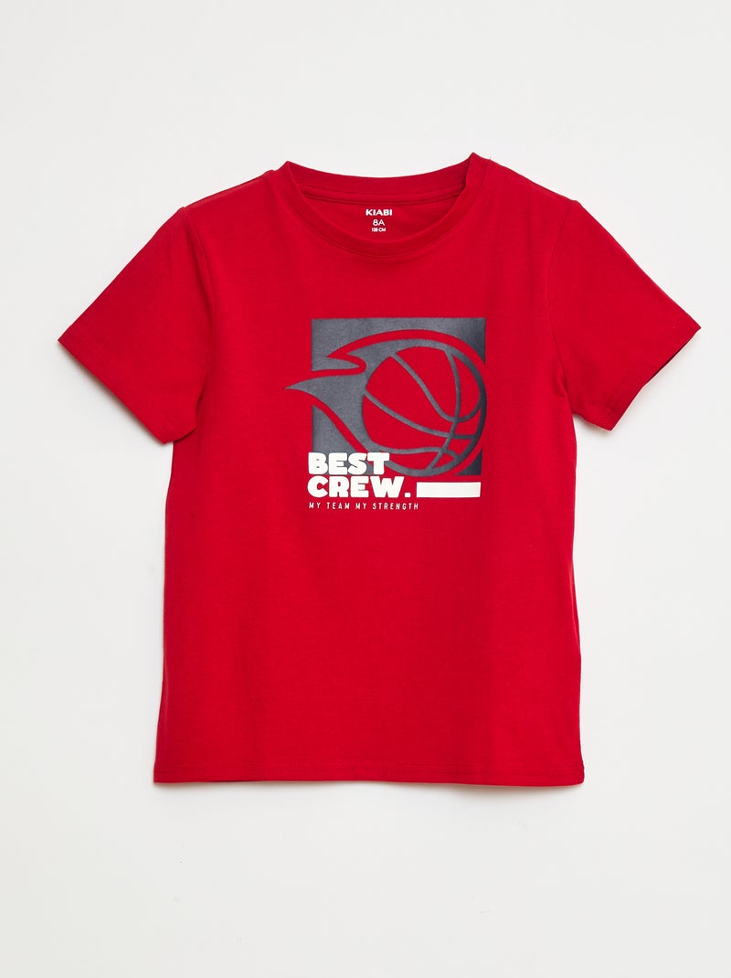 T-shirt met print Rood - Kiabi