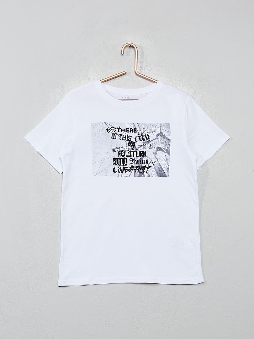 T-shirt met print van New York WIT - Kiabi